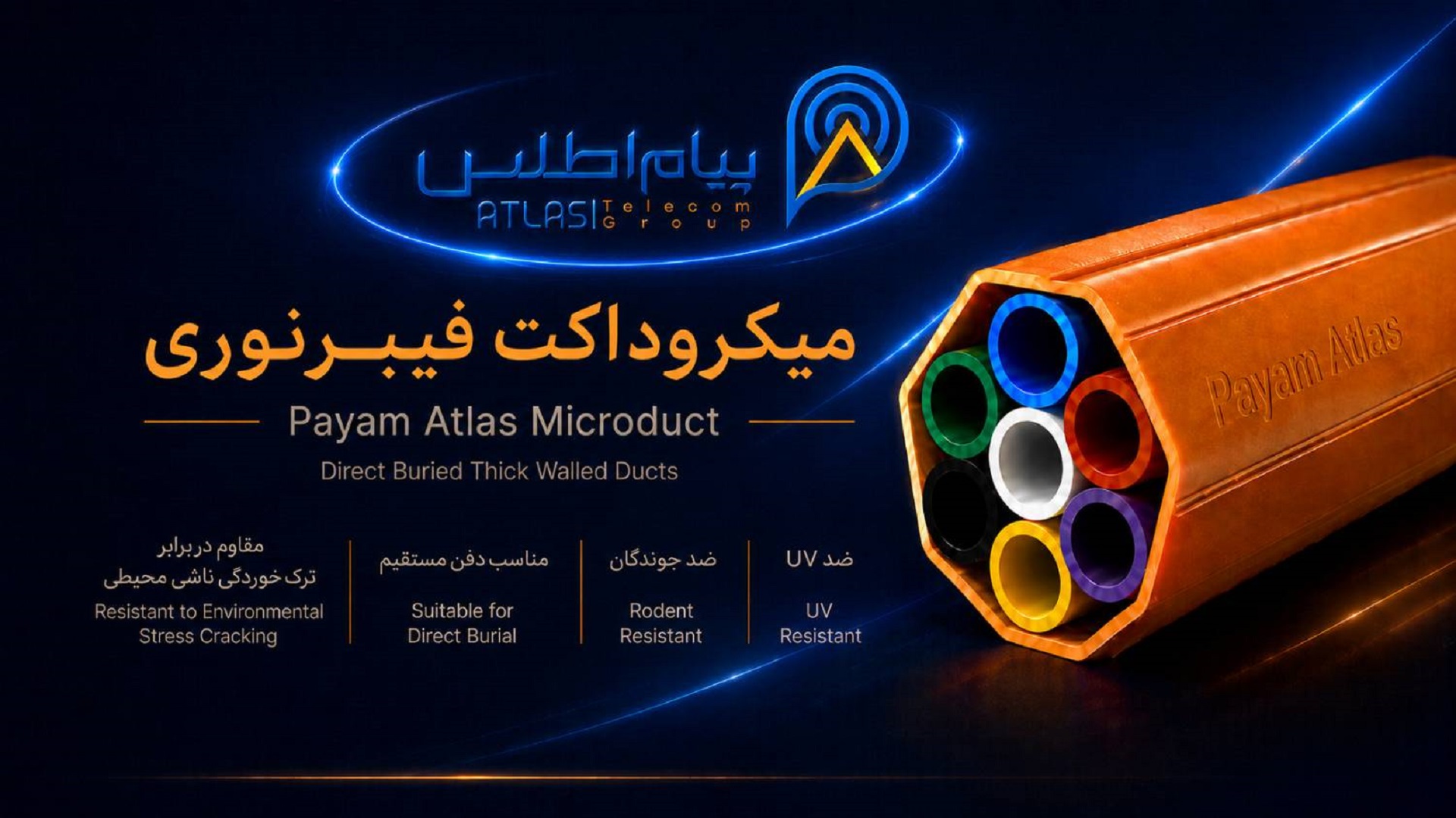 میکروداکت فیبر نوری تولید و تأمین شده توسط پیام اطلس